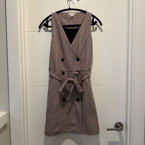 Size M Frank And Oak Herringbone/Houndstooth Suit Dress with Sash